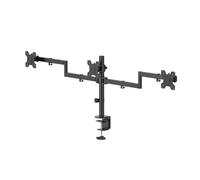Monitor Mount, 3 Monitors, Height-adjustable, Swivel/Tilt, 13" - 27"