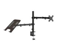 Monitor Mount Dual Stand for Desk Black Steel VESA 75/100 mm vidaXL