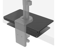 Monitor Mount Reinforcement Plate - Steel Bracket Adapter, Desktop supportPlate, Fragile Tabletop Protector | Durable Black Steel Construction for C-Clamp Or Grommet Installation Protecting Devices