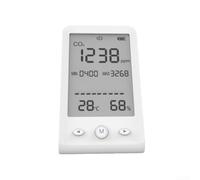 Monitor NDIR Sensor Air Quality Meter with Temp Humidity LCD Display 1.5s Fast Read 400-5000ppm Alarm USB Rechargeable White 112mm