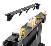Monitor - Punch Free Installation, Black Steel ABS Construction 35.43 Inch, Adjustable Desktop TV Stand, Strong Carrying Storage | Secure Bracket for Cable Box Router Game