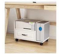 Monitor Rack,Printer Stand Printer Stand Mobile Printer Stand With Storage Drawer, 2 Tier Under Desk Printer And Cpu Cart With Wheel, Wooden Rolling Printer Shelf For Hom,One Color-L76xW40xH46.5cm