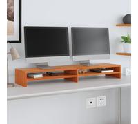 Monitor Riser Stand - Double Computer Screen Desk Organiser Twin Workspace Shelf