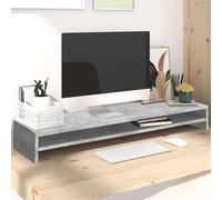 Vidaxl Monitor Stand Concrete Grey 100X24X13 Cm Engineered Wood