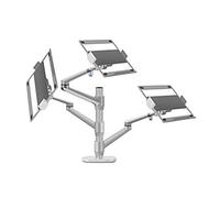 Monitor Stand, Aluminum Height Adjustable Desktop Triple Mount Arm For 10-17 Inch Laptop Stand(Silver)