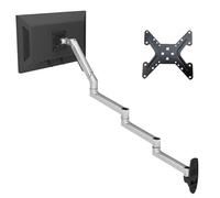 Monitor Stand, Aluminum Mechanical Spring 17"-32" TV Monitor Wall Mount Bracket Extra 4 Section Long Arm Full Motion Rotate 3-6kg,for home(With adaptor 2)