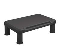 Monitor Stand Black 38x24x10,5 cm HIPS Adjustable Riser | 3 height levels,underneath storage for keyboard and consoles,minimalist black design,assembly manual included
