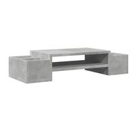Monitor Stand Concrete Grey Made of Wood 70 x 27 x 15 cm with Shelf and 4 Storage Compartments for Office and Home Office Ergonomic Monitor Riser for Better Posture and Order