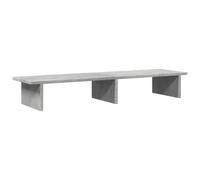 Monitor Stand Concrete Grey Made of Wood Material 100 x 27 x 15 cm, Ergonomic Raised for Two Monitors, Ideal as a Computer Table Attachment with Shelf and Cable Management for Office and Home Office