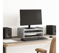 Monitor Stand Concrete Grey Made of Wood Material 42 x 24 x 16 cm with 2 Shelves, Ergonomic Raised for Computer Table, Laptop Holder, Shelf for Office, Home, Office, Gaming