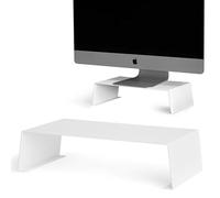 Monitor Stand Desk Base Metal Riser Height Platform for Computer, Computer, Screen, Table, Office Ergonomics, Elegant Modern Shelf Design (White)