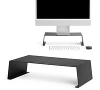 Monitor Stand Desk Base Metal Riser Height Platform for Computer, Computer, Screen, Table, Office Ergonomics, Elegant Modern Shelf Design (Black)
