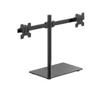 Monitor Stand, Freestanding dual-arm height adjustable monitor stand with glass base, for Home, Office
