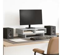 Monitor Stand Grey Sonoma Wood Material 50 x 27 x 15 cm with 2 Compartments and 25 kg Load Capacity, Ergonomic Raiser for Computer, Laptop, Notebook in the Office, Home Office, Gaming
