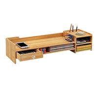 Monitor Stand - Laptop Desk Organization Organizer Shelf Storage Organizer with Sturdy Design, Desktop Shelf for PC Stationery Keypad Strong pe