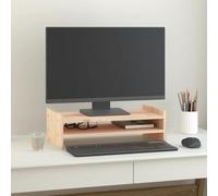 Monitor Stand Made of Solid Pine Wood 50 x 27 x 15 cm Sturdy Wooden Frame with Storage Compartment Ergonomic Raiser for PC, Laptop, Notebook in the Office and Home Office