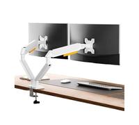 Monitor Stand Monitor Arm Dual Monitor Mount up to 32 inches and 22.0 lbs per Screen, Adjustable Gas Spring Monitor Arm, Aluminum Dual Monitor Mount with C-Clamp & Grommet Base Monitor Mount Stand(Whi