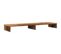 Monitor Stand Reclaimed Wood Look Wood Material 100 x 27 x 10 cm Double Monitor Holder Ergonomic with Shelf for Office Home Office Gaming Notebook Laptop