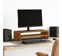 Monitor Stand Reclaimed Wood Look Wood Material 54 x 22 x 15 cm with Storage Compartment for Computer Table, Laptop Holder, Ergonomic Raiser for Office, Home Office, Gaming and Notebook Use