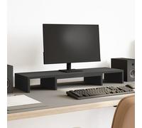 (black) vidaXL Monitor Stand Riser Adjustable Display Computer Stand Engineered Wood