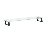 Monitor Stand Riser Computer Display Stand Tempered Glass and Metal vidaXL