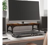 vidaXL Monitor Stand - Ergonomic Riser with Storage, Adjustable Feet - Grey Sonoma 55x23x14cm