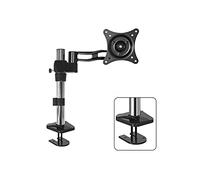 Monitor Stand Single Monitor Stand Arm Adjustable 15"-27" Long Arm Monitor Desk Mount Monitor Stand Mount with Clamp and Grommet Kit VESA Mount 75/100mm Monitor Mount (B Grommet Base)