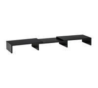 Vinsetto Dual Monitor Stand Riser with Adjustable Length and Angle, Screen Riser for Laptop, Computer, PC, Printer, TV, Black