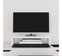 vidaXL Monitor Stand White 50X27X10cm Solid Wood Pine