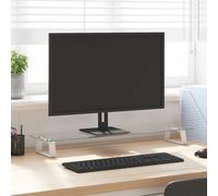 Monitor Stand White 80x20x8 cm Tempered Glass and Metal