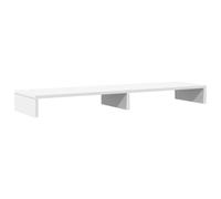 Monitor Stand White Wood Material 100 x 27 x 10 cm, Double Monitor Holder for Computer and Laptop, Ergonomic Desk Attachment with Storage Space, Shelf for Office, Home Office, Gaming