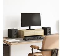 Monitor Stand with Drawers Monitor Riser Display Stand Engineered Wood vidaXL