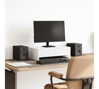vidaXL Monitor Stand Computer Monitor Riser with Drawers White Engineered Wood