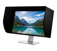 Monitor Sunshade, Adjustable Leather Hood for 19-32 Inch Monitors, Anti-Glare Display Visor for Flat & Curved Screens, All-Sides Coverage Light Barrier