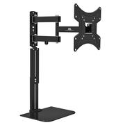 TV Mount with Heigh Adjustable DVD Glass Shelf Monitor Holder 23" - 43" VESA