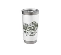 Monitoring The Situation Funny Lizard Meme Graphic Outfit Stainless Steel Insulated Tumbler