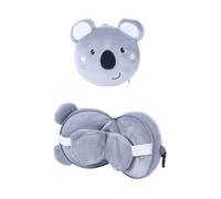 Monivi 2-In-1 Travel Pillow with Eye Mask - Cute Animal Style Multi-Purpose Pillow Set, Folding Soft Mini Pillow Eye Mask for Office, Plane, Train or Car (Koala)