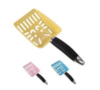 Monivi Cute Cat Litter Scoop - Stainless Steel Deep Kitten Litter Shovel, Kitty Poop Sifting Scooper with Anti-Slip Grip Handle (Yellow)