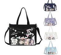 Monivi Cute Nijigen Ita Bag JK Uniform Large Capacity Crossbody Bag Messenger Shoulder Bags for Anime Pins Cards Display (Black)