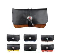 Monivi Leather Smoking Tobacco Pipe Pouch - Portable Sheepskin Pipe Bag Case for 2 Pipes and Tamper Filter Tool Accessories (Brown)