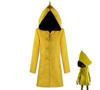 Monivi Little Nightmares Six Cosplay Costume Yellow Hooded Coat Uniform for Halloween Comic Con Cosplay Party (Women, 150)