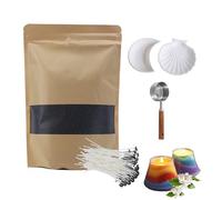 Monivi Pearled Candle Sand DIY Kit with 50 Wicks, Spoon & 2 Plates - 17.6oz Unscented & Refillable Sand Candle, Colorful Ice Flower Candles Sands for Home Décor, Gifts and DIY Handcrafting (Black)