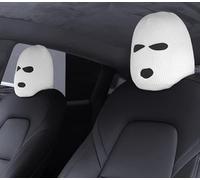 Monivi Personalized Funny car seat Pillow Cover Full Face Mask Car Seat Head Rest Cover, ski mask Cover Decoration for Tesla Model Y/3 Balaclava 2-Pack