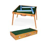 Monivi Portable Folding Mahjong Table - 144pcs 26mm/30mm Set, Lightweight Outdoor Wood Table for Household & Travel (Blue, 26mm)