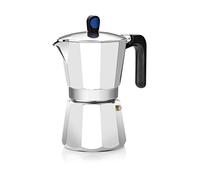 Monix Induction Express - Italian Induction Coffee Maker, Aluminium, Capacity 6 Cups, Silver