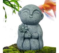 Monk Buddha Statue, Garden Stone Monk Buddha Statue, Adorable Spiritual Buddhist Sculpture for Yoga Bathroom Housewarming Home Fountain Aquarium Meditation