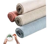 Monk Cloth, Linen Fabric 4Pcs/Set 20x20 in 4 Solid Colors Square Needlework Embroidery Fabric Cross Stitch Weavers Cloth for DIY Art Craft Handwork, Embroidery