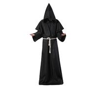 Monk Costume Men Women Adult Monk Robe Hooded Priest Robe Renaissance Halloween Costumes Medieval Costume Fancy Dress for Halloween Carnival XL, Men