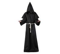 Monk Costume Men Women Adult Monk Robe Hooded Priest Robe Renaissance Halloween Costumes Medieval Costume Fancy Dress for Halloween Carnival M, Men