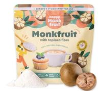 Monk Fruit Powder 200g Sweetener, 150 Servings, 3x Sweeter Than Sugar - Soluble Tapioca Fibre, Without Erythritol or Sugar Alcohols - Natural Sugar Substitute Keto, Vegan | Happy Monkfruit®